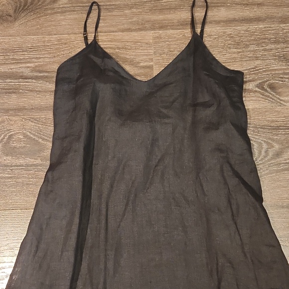 ❤️ TROVATA BIRDS OF PARADIS BLACK LINEN REVA MAXI DRESS W/ POCKETS, SMALL - Picture 10 of 15